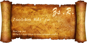 Zsoldos Róza névjegykártya